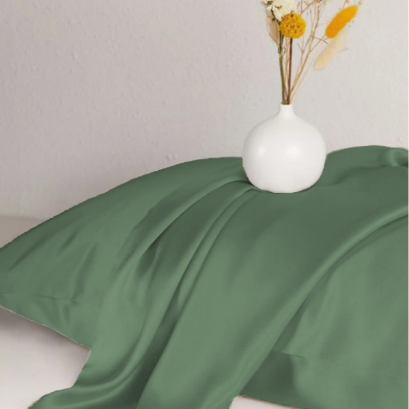 Комплект постільної білизни Satin Light Pro 10-017 Green Olive - 3
