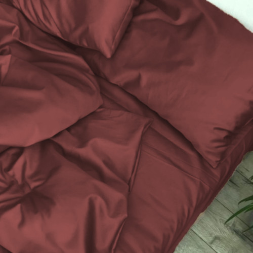 Простынь на резинке Satin Light Pro 10-021 Brick red  - высота 25 см (детские 10 см)