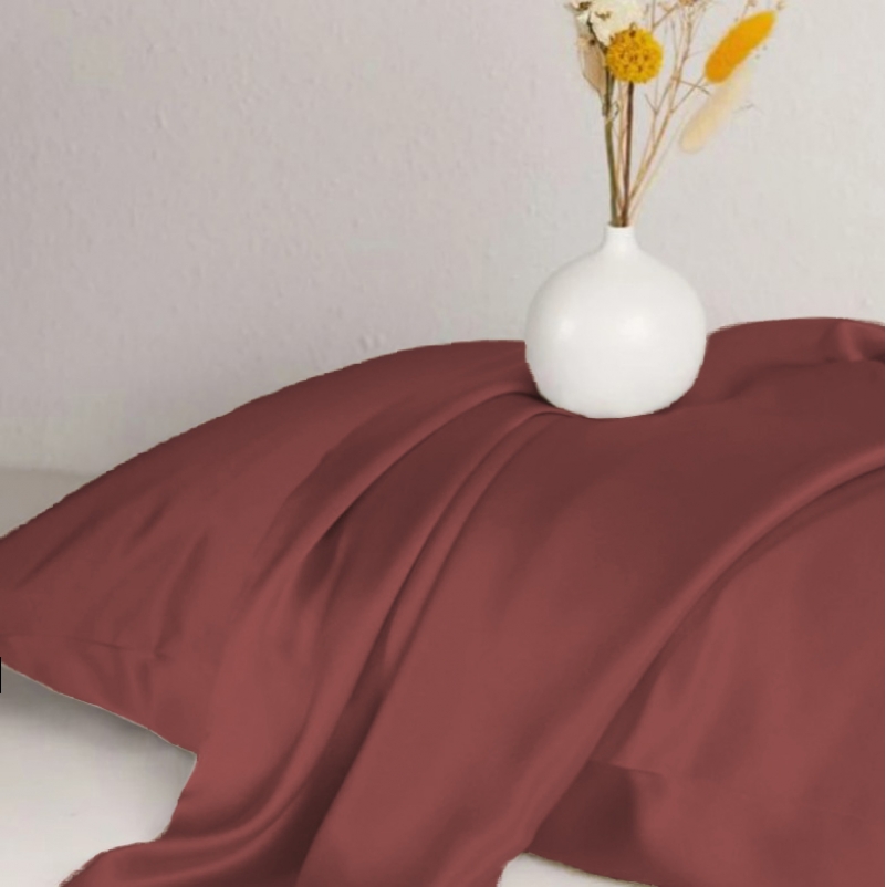 Комплект постільної білизни Satin Light Pro 10-021 Brick red - 3