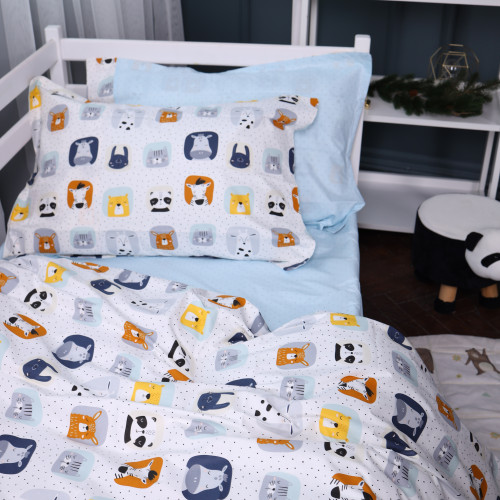 Простирадло на гумці Poplin Line Kids Time 09 "Sleeping Animals" - висота 25 см (дитячі 10 см) - 5