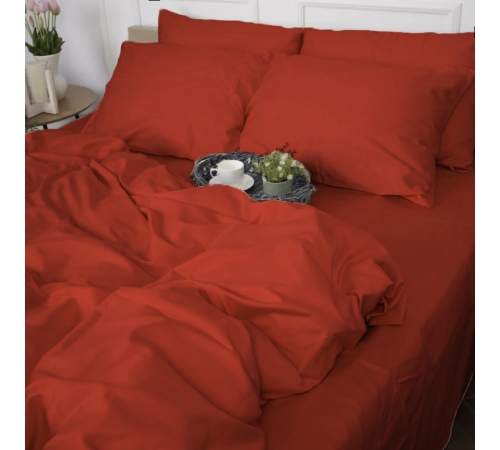 Простынь на резинке Satin Premium 0081 Terracotta - высота 25 см (детские 10 см)