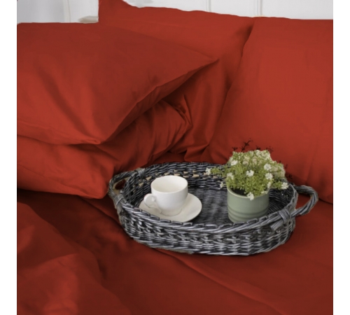 Простынь на резинке Satin Premium 0081 Terracotta - высота 25 см (детские 10 см)