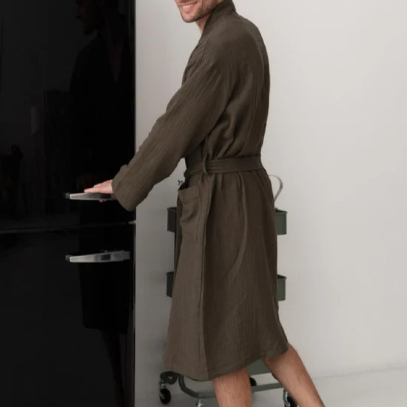 Халат чоловічий С "Textured Muslin" khaki - 2