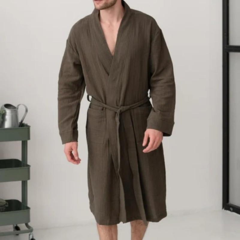 Халат чоловічий С "Textured Muslin" khaki