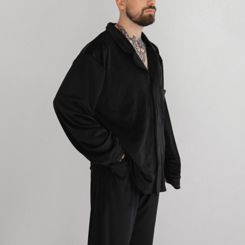  Пижама мужская Велюр "Welour set" black - 3