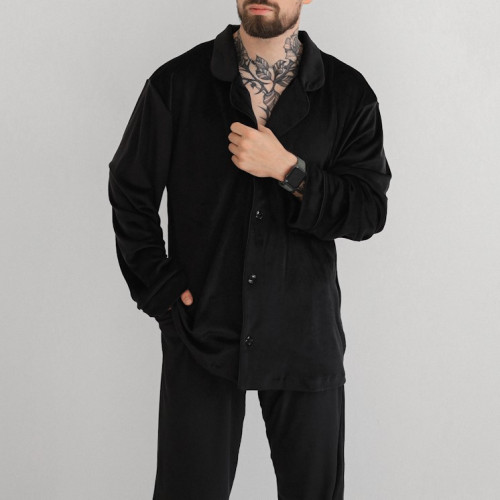  Пижама мужская Велюр "Welour set" black - 4