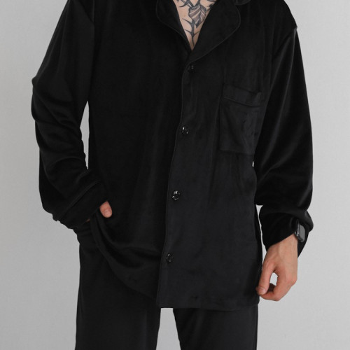  Пижама мужская Велюр "Welour set" black - 5