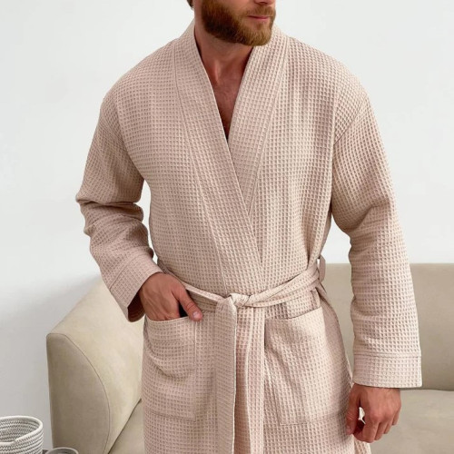 Халат мужской С "Woven Robe James" warm sand - 2