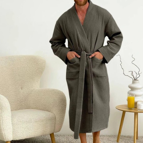 Халат мужской  "Woven Robe кимоно" gray