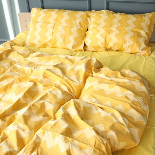 Комплект постільної білизни Сатин 22-1406 Yellow Waves