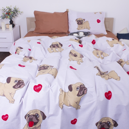 Комплект постельного белья Бязь 17-0566 Pug-dog