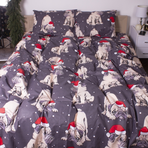Комплект постельного белья MirSon Ranforce Elite 17-0598 New Year's pug