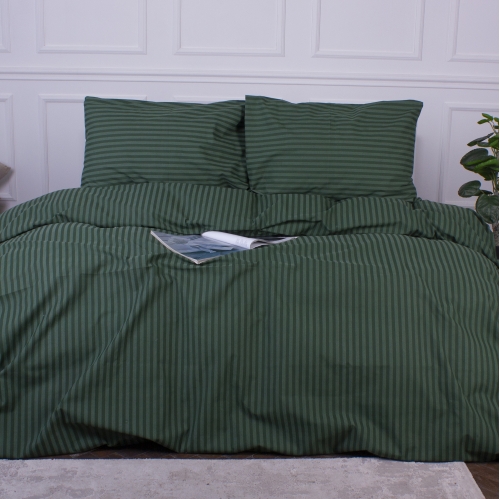 Комплект постільної білизни MirSon Ranforce Elite 17-0612 Stripe Emerald