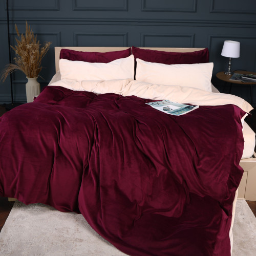 Комплект постельного белья Велюр Winter Frost 28-0004 + 28-0002 Adenium Velvet