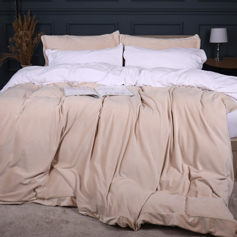 Комплект постельного белья Велюр Winter Frost 28-0001 + 28-0004 Gardenia Velvet