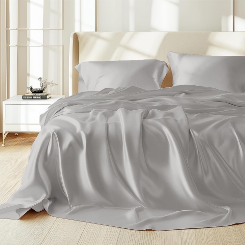 Комплект постельного белья 100% натуральный шелк сорт Mulberry 30-04 gray pearl