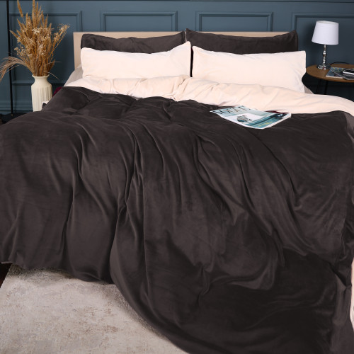 Комплект постельного белья Велюр Winter Frost 28-0004 + 28-0003 Kohleria Velvet