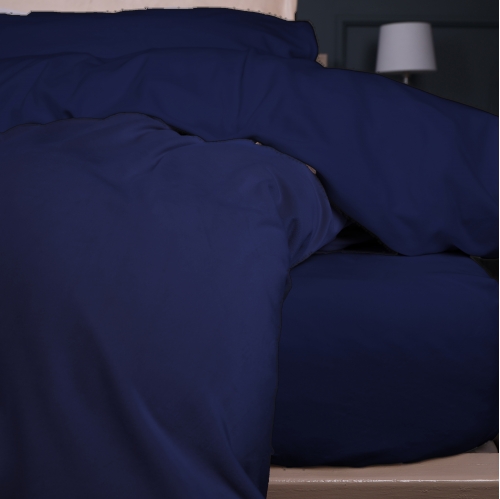 Простынь на резинке Велюр Winter Frost 28-0006 Navy blue Velvet - высота 25 см (детские 10 см)