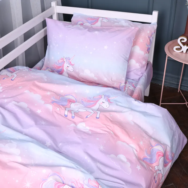 Комплект постельного белья Бязь JUNIOR 17-0790 Єдиноріг на веселці - 5