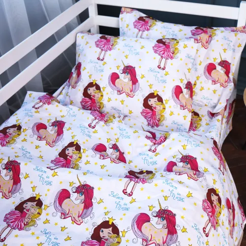 Комплект постельного белья Бязь JUNIOR 17-0704 Принцеса та Єдиноріг - 2
