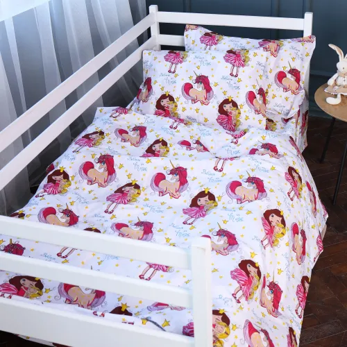 Комплект постельного белья Бязь JUNIOR 17-0704 Принцеса та Єдиноріг