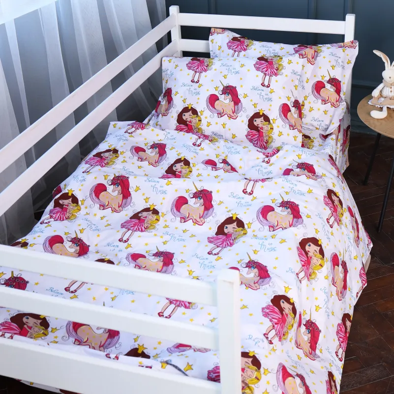 Комплект постельного белья Бязь JUNIOR 17-0704 Принцеса та Єдиноріг