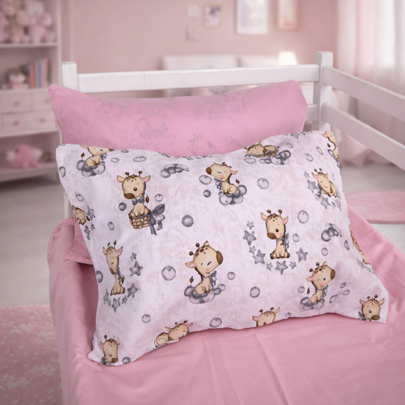 Наволочка Бязь 17-0922 Tiny Giraffes gray