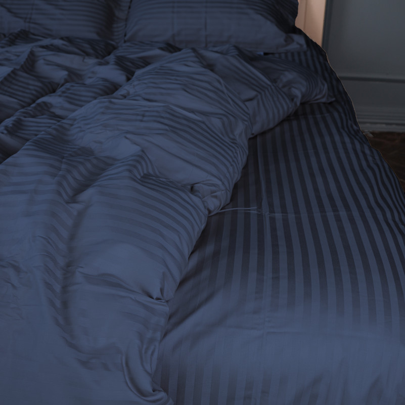 Комплект постельного белья Сатин TEENAGER Satin Stripe 30-0020 Smoky Blue - 1