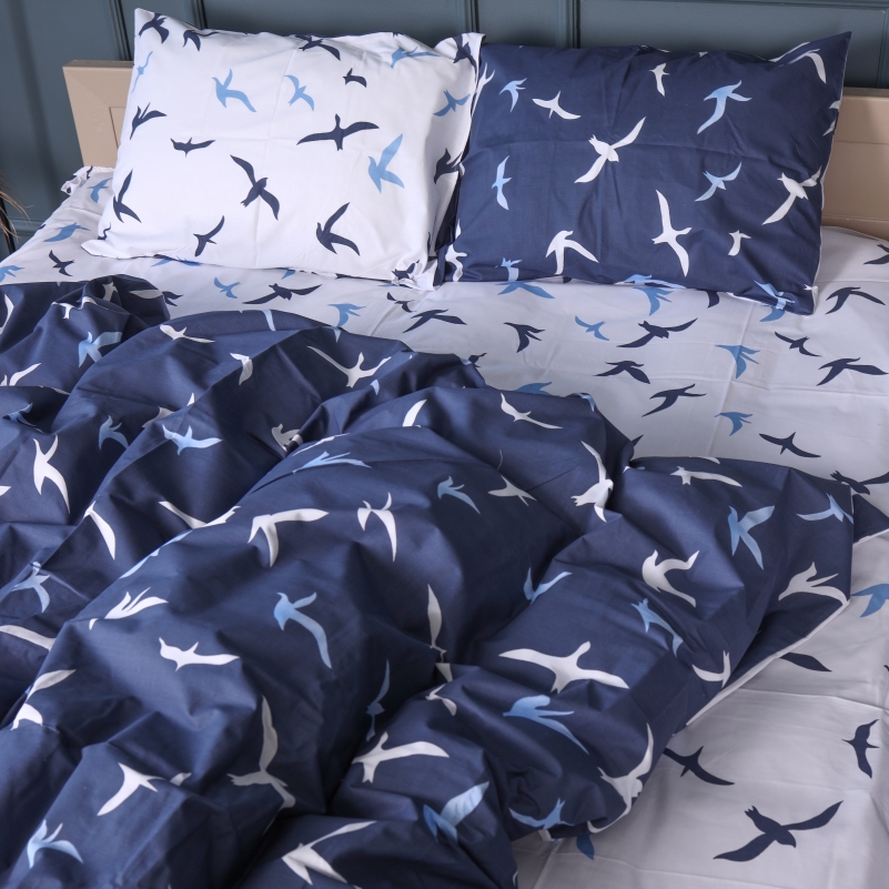 Комплект постільної білизни Бязь 17-0825 Flying birds blue