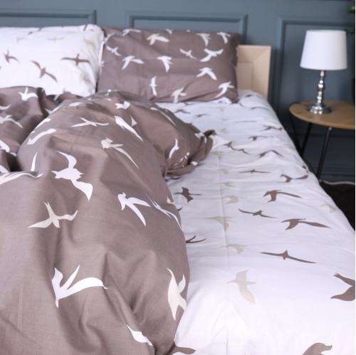 Пододеяльник Бязь 17-0826 Flying birds brown