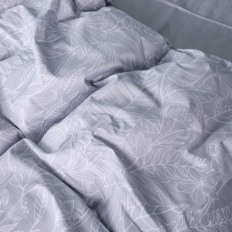 Комплект постельного белья Сатин JUNIOR 22-1428 Leafsong gray - 1