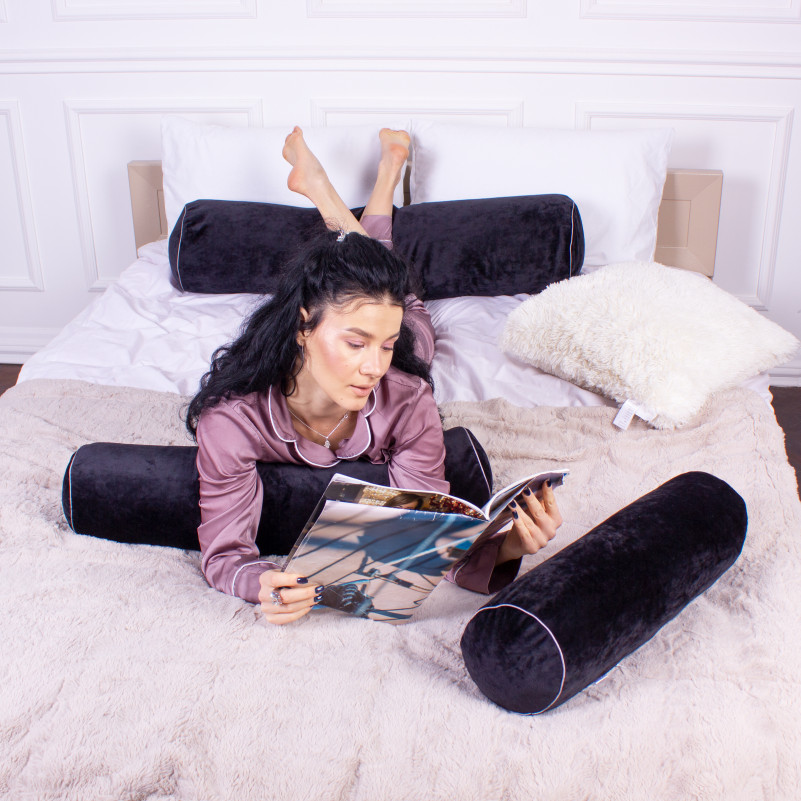 Подушка-валик №8401 Velvet Line 28-0007 Black BamBoo - 9