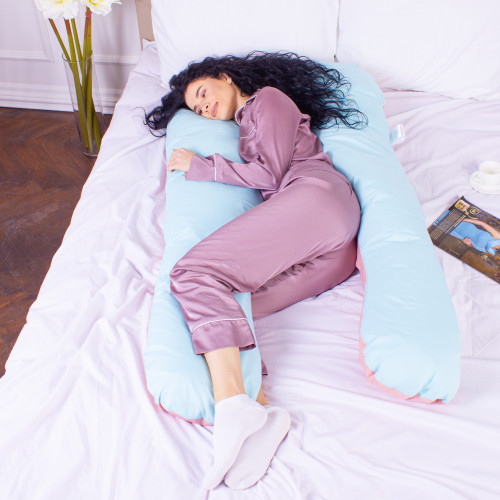 Подушка для беременных и отдыха U-образная № 8016 Eco Line "Dusty Rose" EcoSilk микросатин