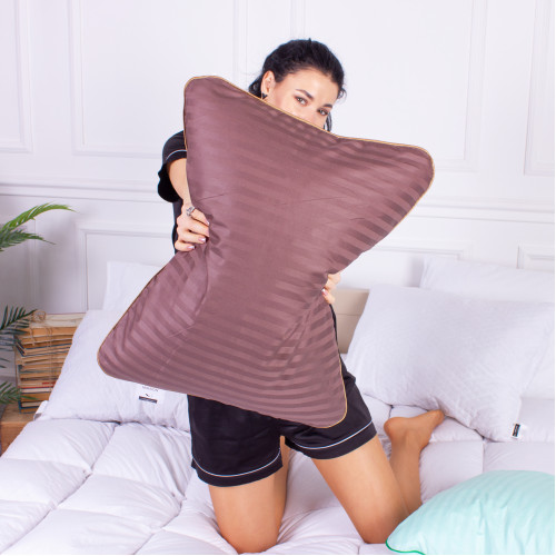 Подушка (стружка Memory) №4015 Satin Stripe 30-0006 Dark Brown Women 59*43*10 см