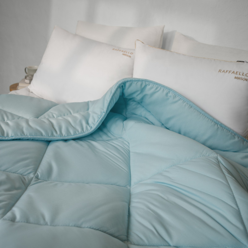 Одеяло шерстяное Eco Light Blue №1640 шерсть микросатин (супер теплое) - 5