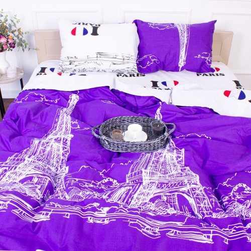 Комплект постельного белья Бязь №4018 Purple Paris