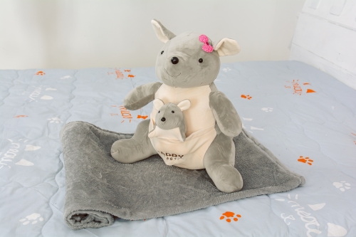 Плед+подушка детские №1063 Kangaroo Gray