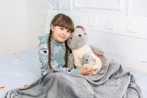 Плед+подушка детские №1063 Kangaroo Gray