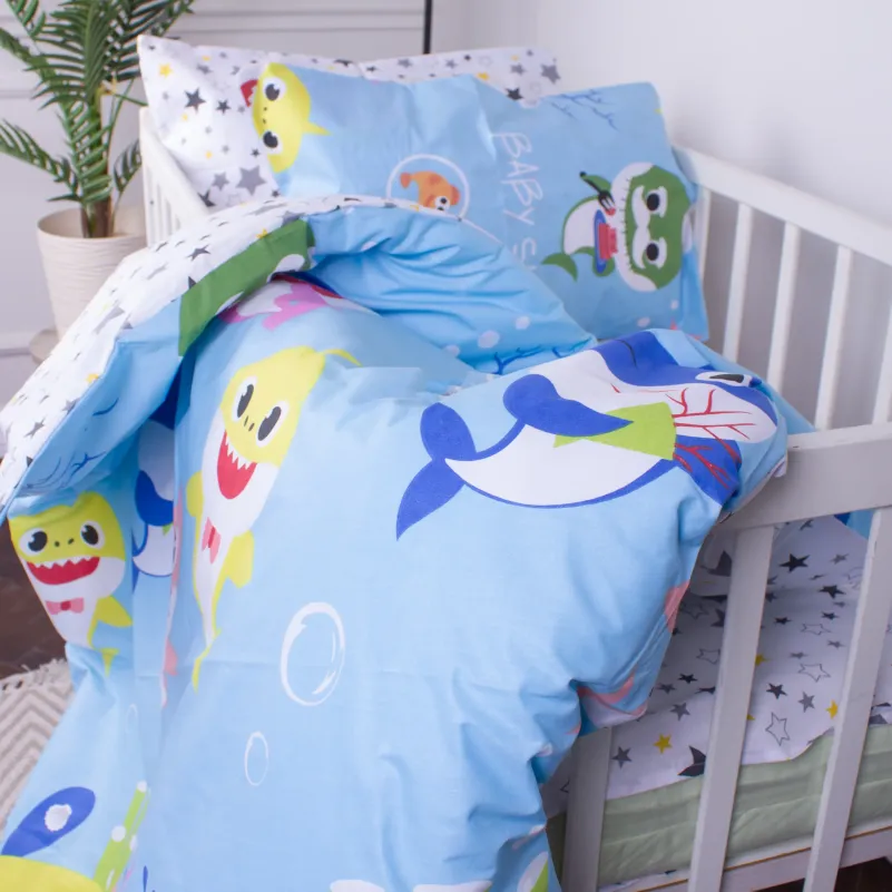 Комплект постельного белья Бязь LITTLE KIDS 17-0522 Sharks are fun