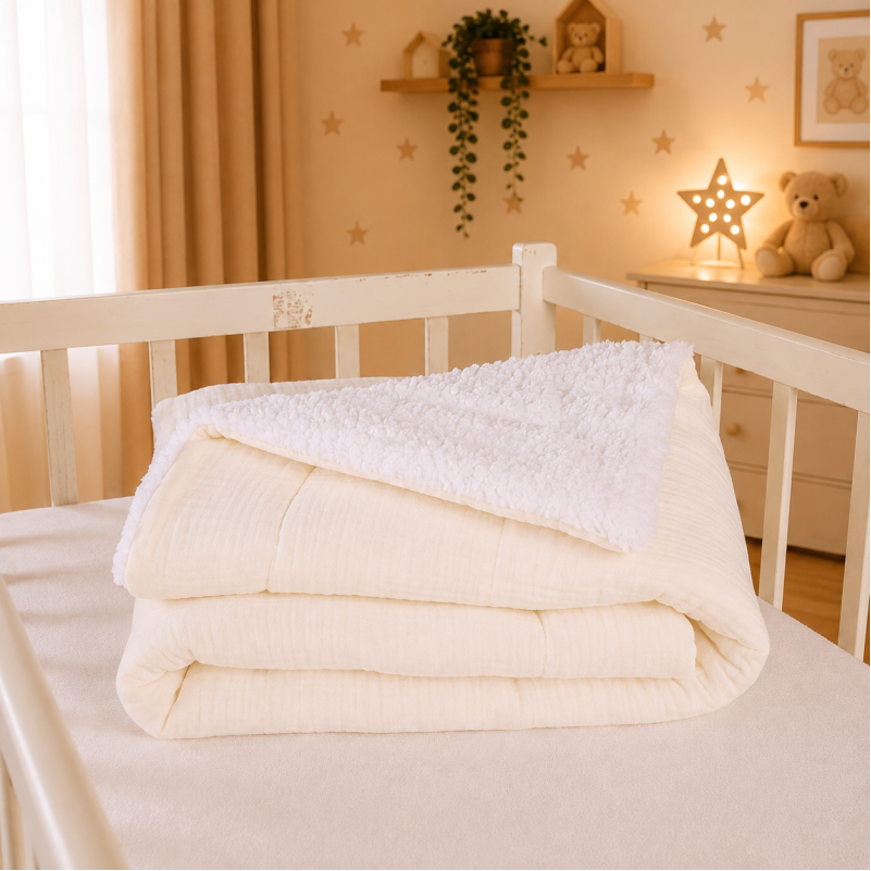 Детский плед №081 Teddy Muslin Milk Фото - 7