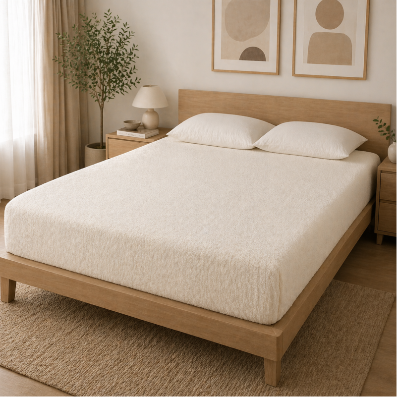 Простынь на резинке махра 30-423 Lactic