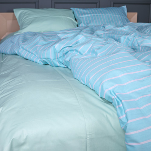 Простынь Сатин 22-1466 Seafoam Stripe