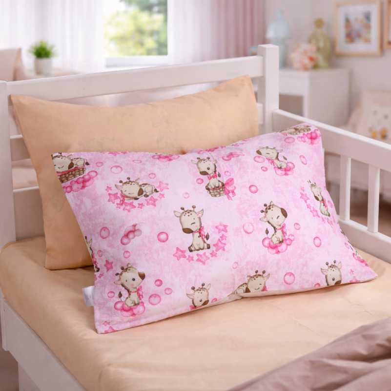 Наволочка Бязь 17-0923 Tiny Giraffes pink