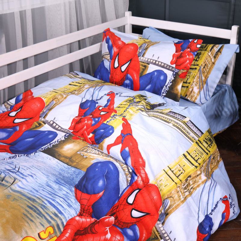 Комплект постільної білизни Бязь Kids Time 17-0890 Spider-Man City Light