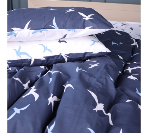 Наволочка Бязь 17-0825 Flying birds blue