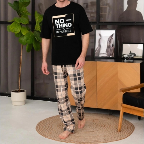 Пижама "Urban Flannel" beige print