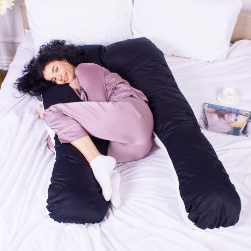 Подушка для вагітних та відпочинку U-подібна № 8029 Delicate Satin "Classic" EcoSilk сатин