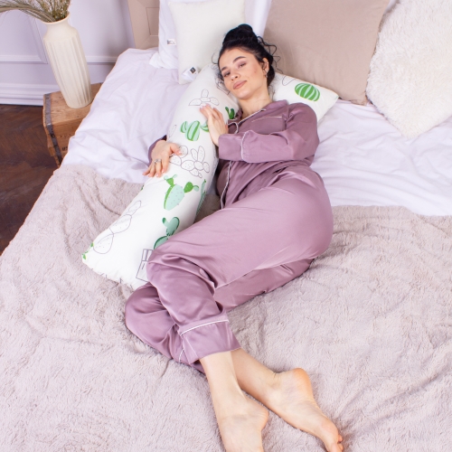 Подушка для вагітних та відпочинку Г-подібна №8438 Color Line 19-2508 Sabbia White
