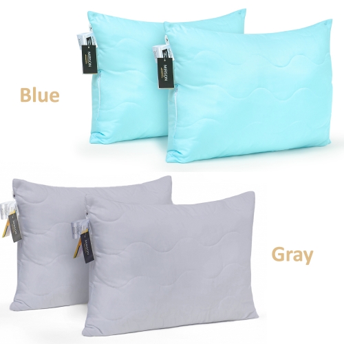 Набір антиалергенних подушок з EcoSilk №1601, 9019 Eco Light Blue/Gray (середні)