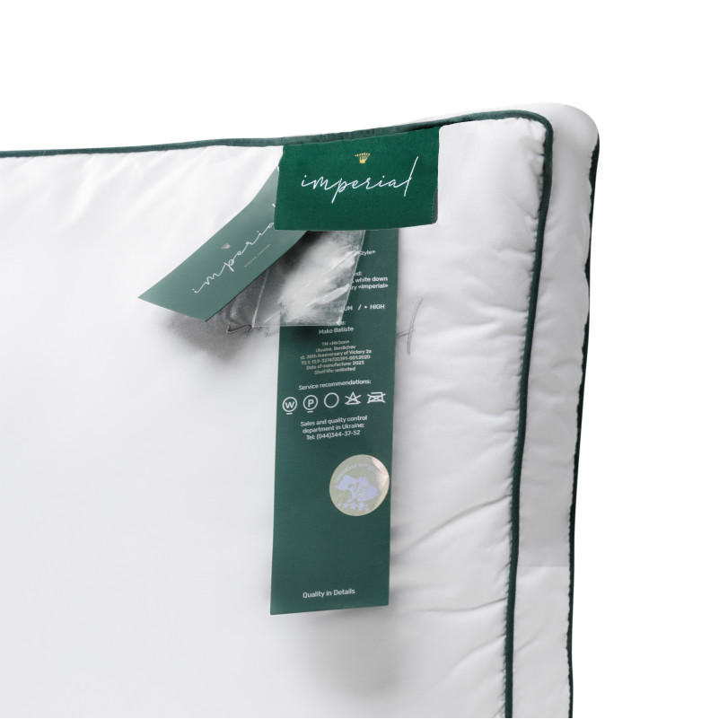 Подушка пуховая Imperial Delight (2 в 1) Memory 100% пух Imperial class мако-батист - 13